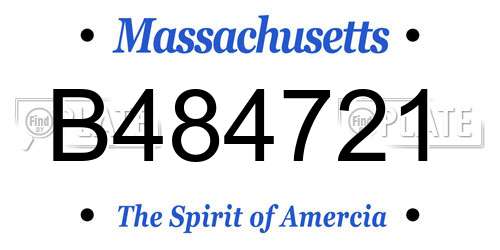 B484721 Massachusetts License Plate