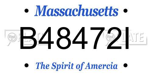 B48472I Massachusetts License Plate