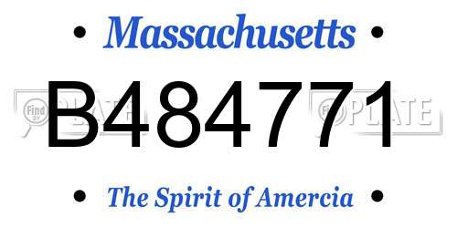 B484771 Massachusetts License Plate
