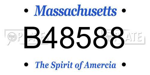 B48588 Massachusetts License Plate