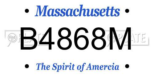 B4868M Massachusetts License Plate