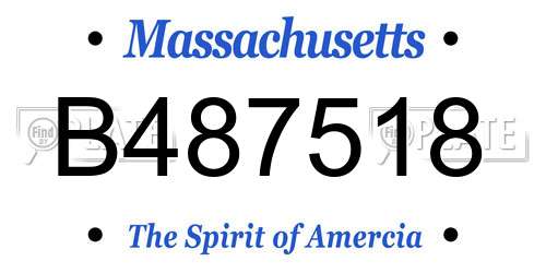 B487518 Massachusetts License Plate