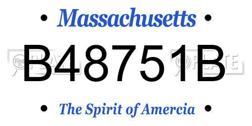 B48751B Massachusetts License Plate