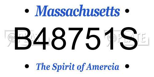 B48751S Massachusetts License Plate