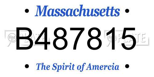 B487815 Massachusetts License Plate