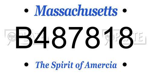 B487818 Massachusetts License Plate