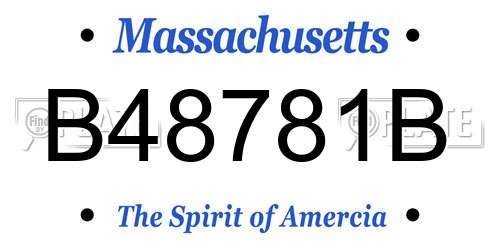 B48781B Massachusetts License Plate