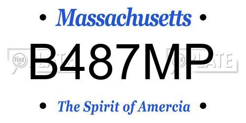 B487MP Massachusetts License Plate
