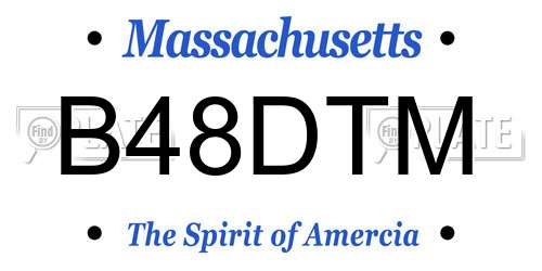 B48DTM Massachusetts License Plate
