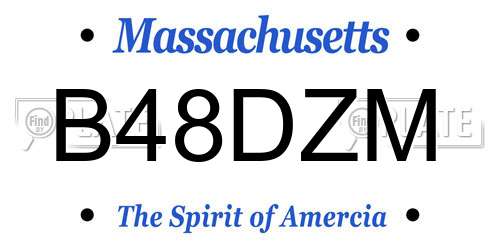 B48DZM Massachusetts License Plate