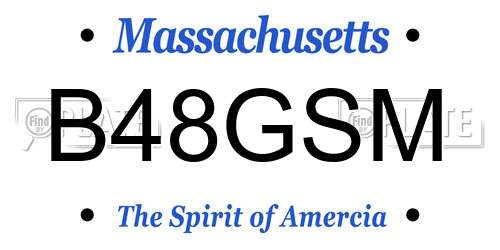 B48GSM Massachusetts License Plate