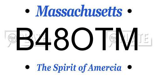 B48OTM Massachusetts License Plate