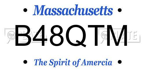 B48QTM Massachusetts License Plate