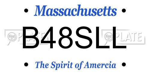 B48SLL Massachusetts License Plate