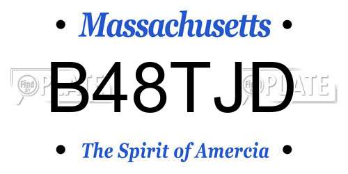 B48TJD Massachusetts License Plate