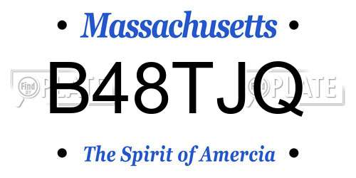 B48TJQ Massachusetts License Plate