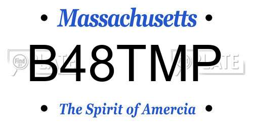 B48TMP Massachusetts License Plate