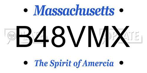 B48VMX Massachusetts License Plate