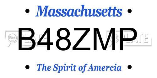 B48ZMP Massachusetts License Plate