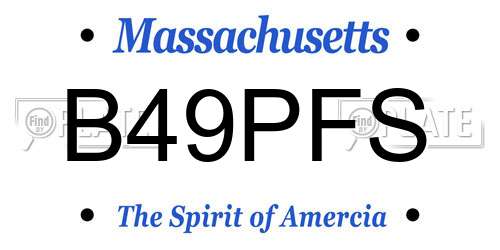 B49PFS Massachusetts License Plate