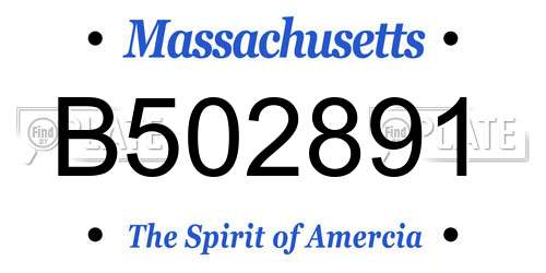 B502891 Massachusetts License Plate