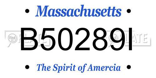 B50289I Massachusetts License Plate