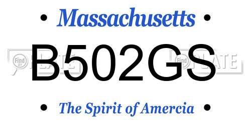 B502GS Massachusetts License Plate