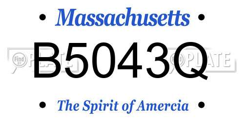 B5043Q Massachusetts License Plate