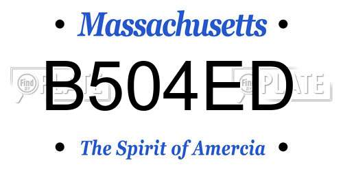 B504ED Massachusetts License Plate