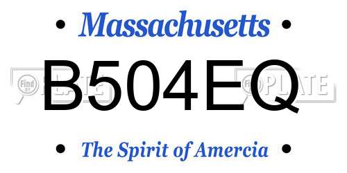 B504EQ Massachusetts License Plate