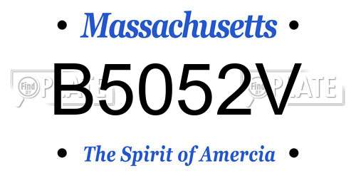 B5052V Massachusetts License Plate