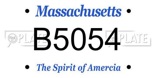 B5054 Massachusetts License Plate