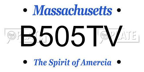 B505TV Massachusetts License Plate