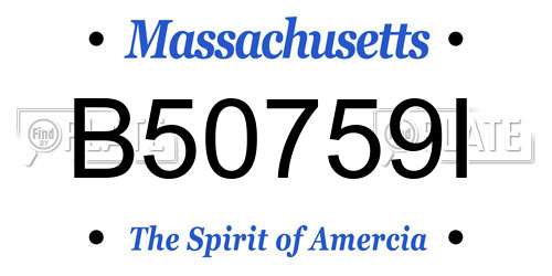 B50759I Massachusetts License Plate