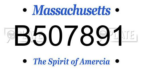B507891 Massachusetts License Plate