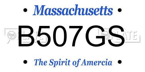 B507GS Massachusetts License Plate