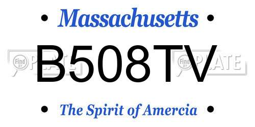 B508TV Massachusetts License Plate