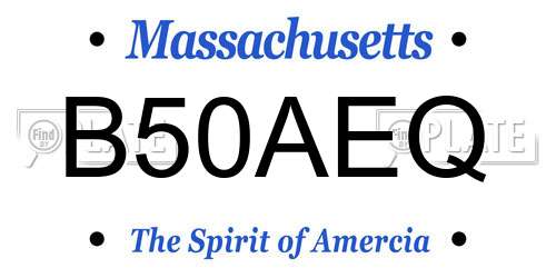 B50AEQ Massachusetts License Plate