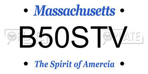 B50STV Massachusetts License Plate