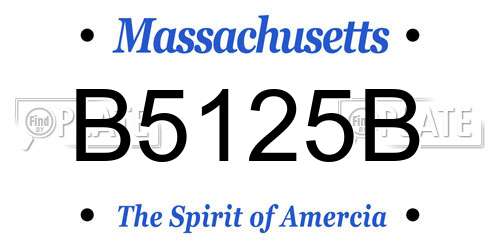B5125B Massachusetts License Plate