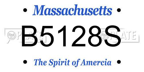 B5128S Massachusetts License Plate