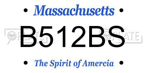 B512BS Massachusetts License Plate