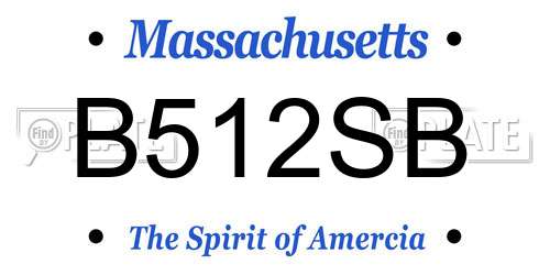 B512SB Massachusetts License Plate