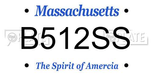 B512SS Massachusetts License Plate