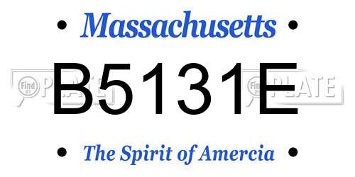B5131E Massachusetts License Plate