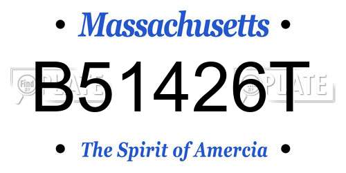 B51426T Massachusetts License Plate