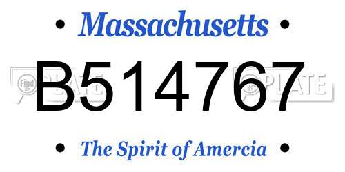B514767 Massachusetts License Plate