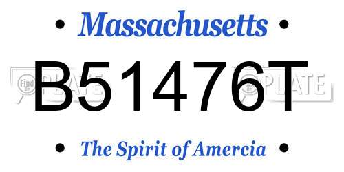 B51476T Massachusetts License Plate