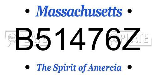 B51476Z Massachusetts License Plate