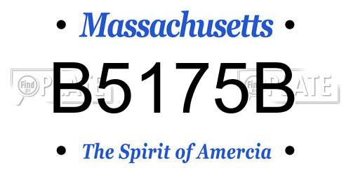 B5175B Massachusetts License Plate